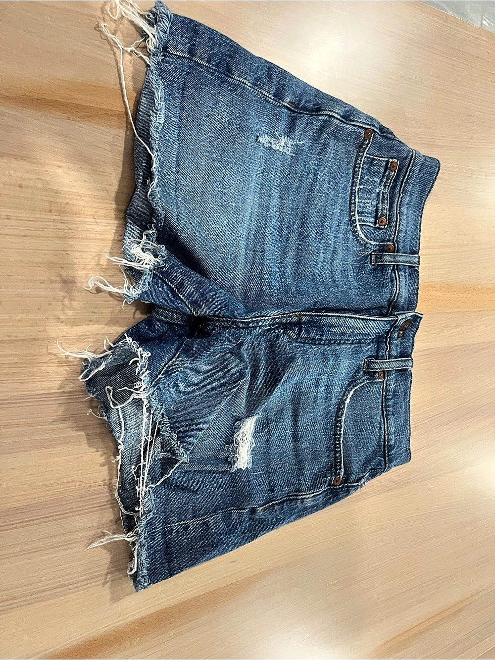 Madewell High-Rise Denim Shorts Distressed 26 Like New